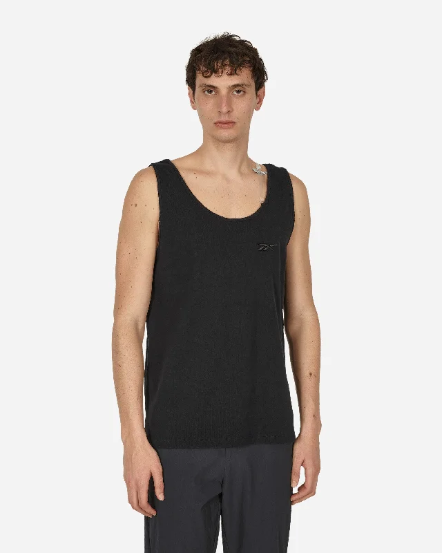 Men's performance gym t-shirt-Machine-A Bra Strap Tank Top Black