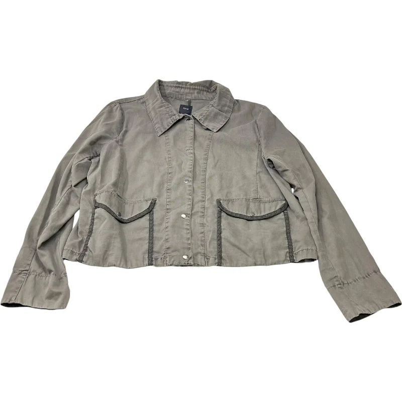 Men's fashion-forward parka-Jacket Shirt By Gap In Grey, Size: Xl