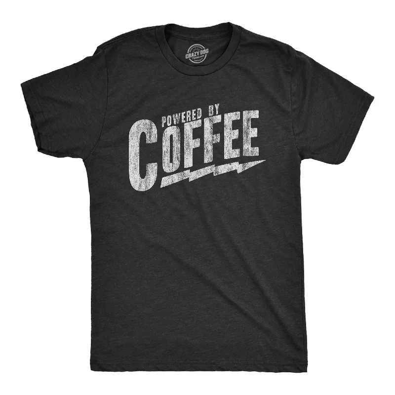 Men's yoga-friendly t-shirt-Powered By Coffee Men's T Shirt