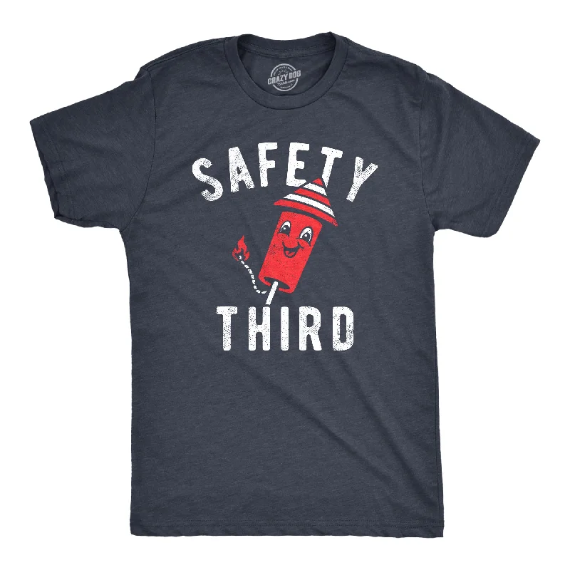 Men's comfortable activewear t-shirt-Safety Third Men's T Shirt