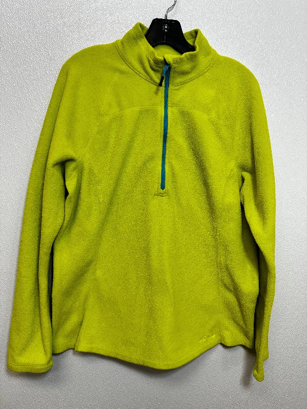 Men's relaxed fit bomber jacket-Jacket Fleece By Eddie Bauer O In Lime Green, Size: Xl