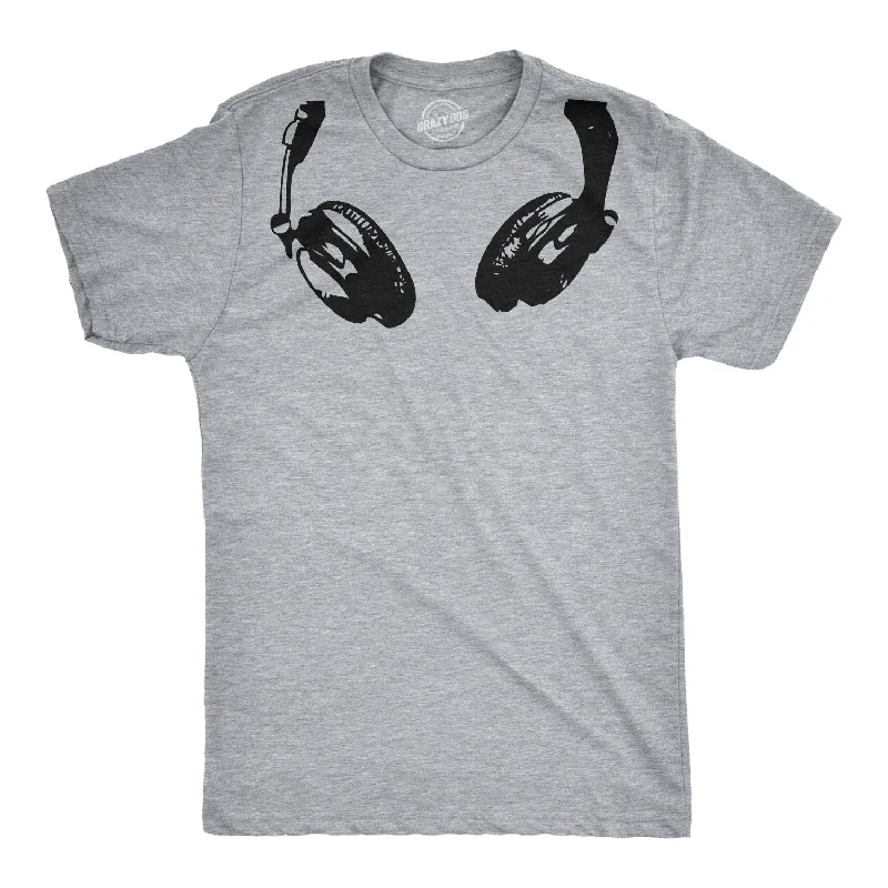 Men's workout-ready t-shirt-Headphones Men's T Shirt