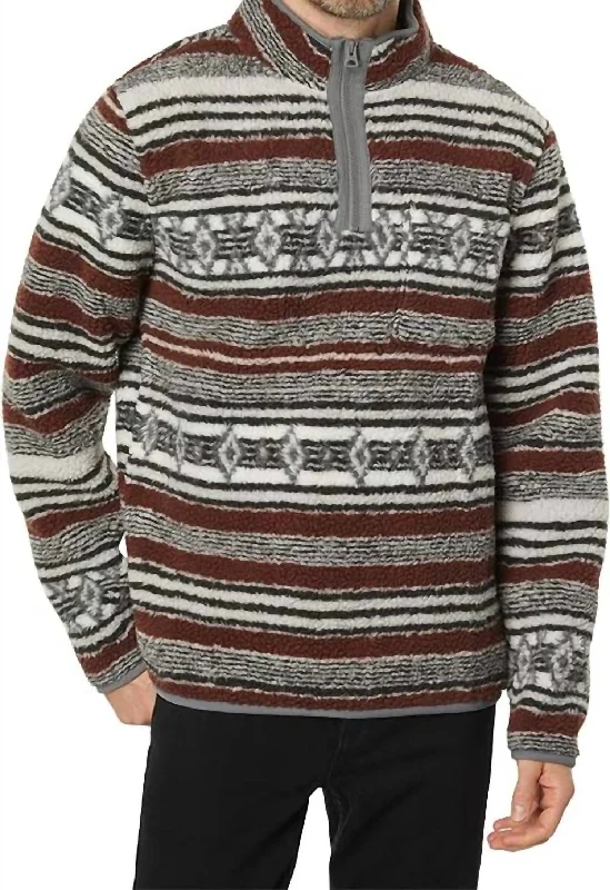 Men's classic sweatshirt-Southwestern Sherpa Utility Jacket In Multi