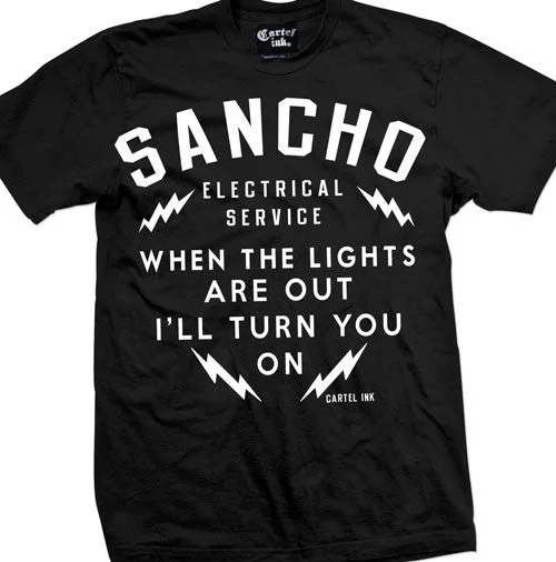 Men's relaxed fit gym t-shirt-Sancho Electrical Service Men's T-Shirt