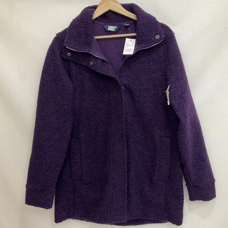 Men's sustainable windbreaker-Jacket Faux Fur & Sherpa By Lands End In Purple, Size: M