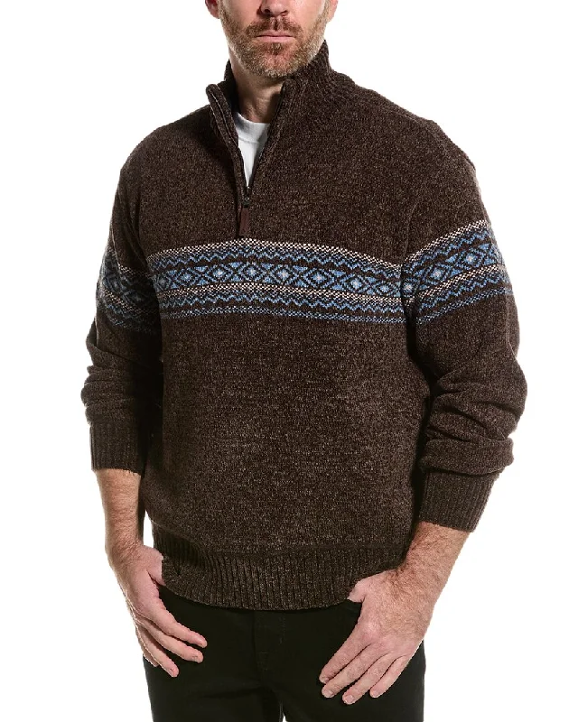 Men's high-performance sweater-Point Zero Chenille 1/4-Zip Mock Neck Sweater