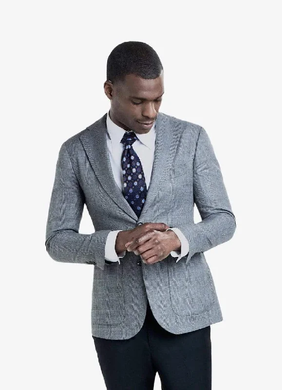 Men's comfortable travel coat-Grey Check Saint Tropez