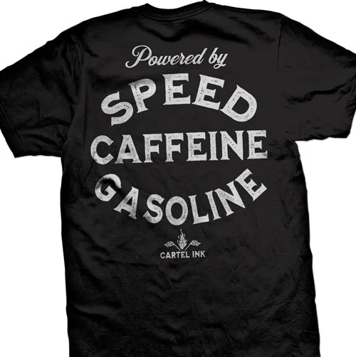 Men's durable fitness t-shirt-Speed Caffeine and Gasoline Men's T-Shirt