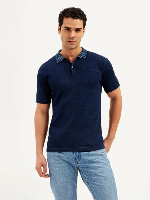 Men's quick-dry workout t-shirt-Men's Solid Slim Fit Polo T-Shirt