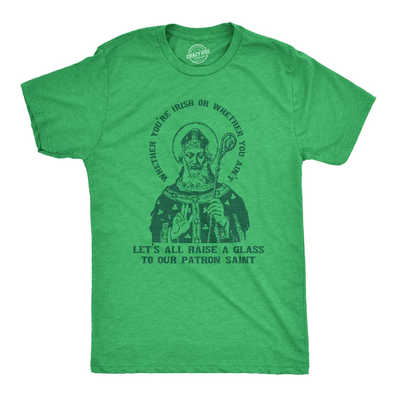 Men's active casual t-shirt-Let's All Raise A Glass To Our Patron Saint Men's T Shirt