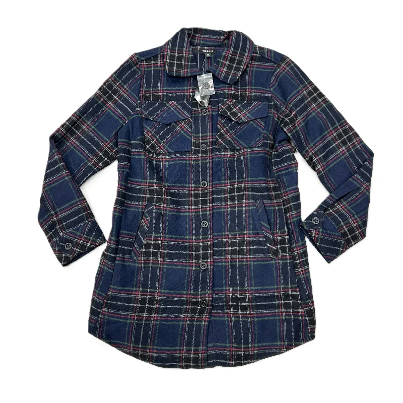 Men's sustainable field jacket-Jacket Shirt By Torrid In Plaid Pattern, Size: M/L