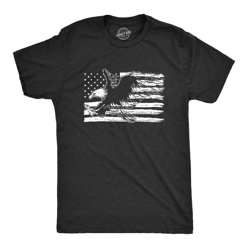 Men's relaxed fit gym t-shirt-Eagle Over Grunge Flag Men's T Shirt