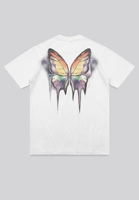 Men's yoga-friendly t-shirt-BUTTERFLY T-SHIRT WHITE