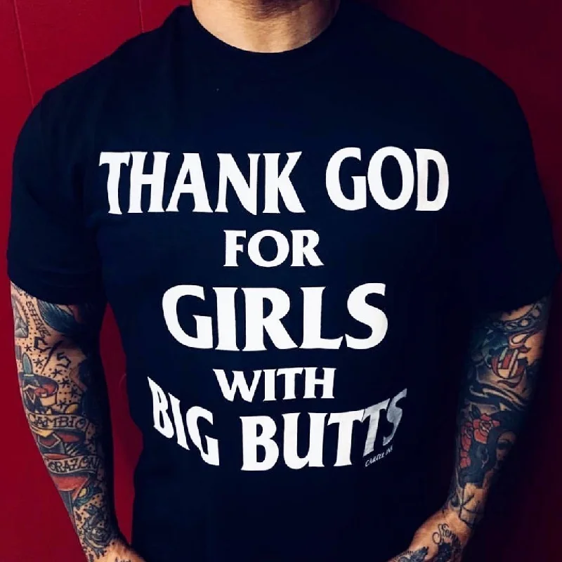 Men's lightweight gym t-shirt-Thank God for Girls with Big Butts Men's T-Shirt