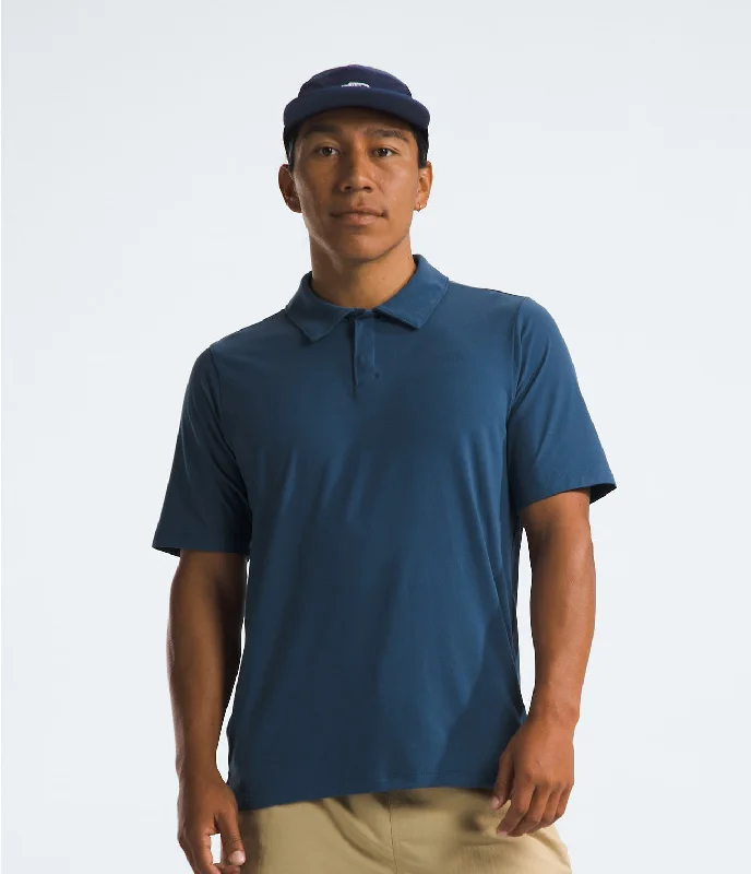 Men's lightweight casual polo shirt-Men's Dune Sky Polo - Shady Blue