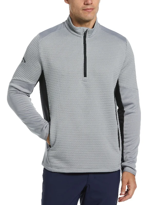 Men's summer jacket-Mens Textured 1/4 Zip Golf Pullover