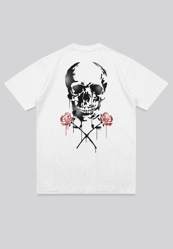 Men's quick-dry workout t-shirt-SKULL STENCIL T-SHIRT OFF WHITE