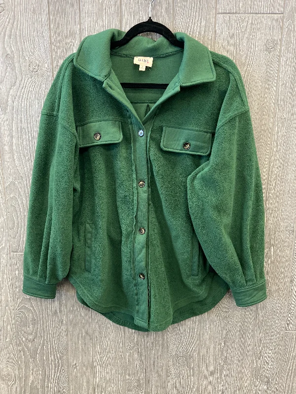 Men's summer utility jacket-Jacket Fleece By Bibi In Green, Size: S