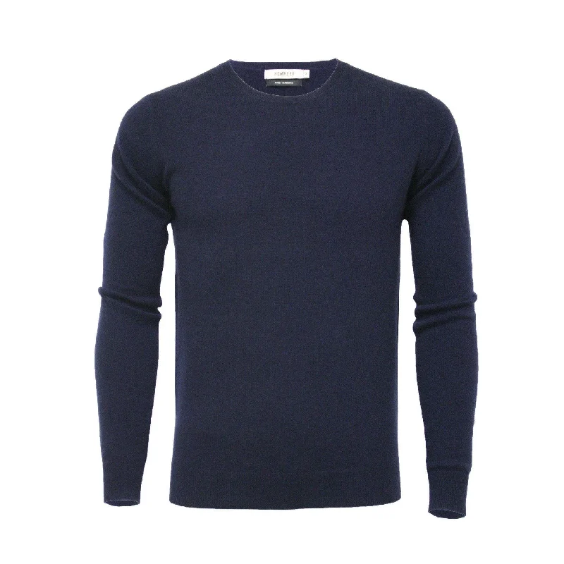 Men's designer sweater-Navy Blue Men´s Cashmere Crew Neck Sweater