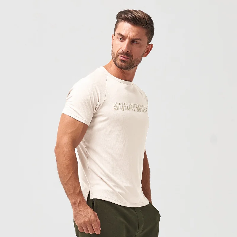 Men's modern athletic t-shirt-Code Muscle Tee - Cobblestone