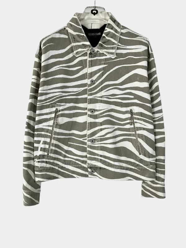 Men's breathable denim jacket-Zebra Denim Jacket