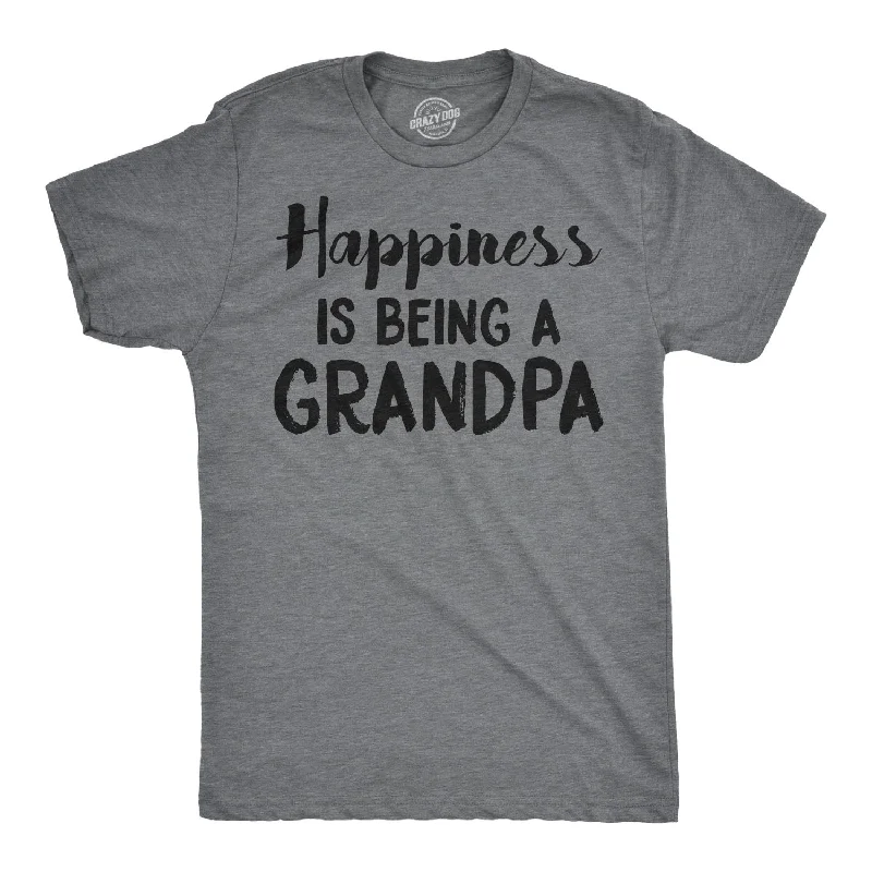 Men's durable fitness t-shirt-Happiness is Being a Grandpa Men's T Shirt