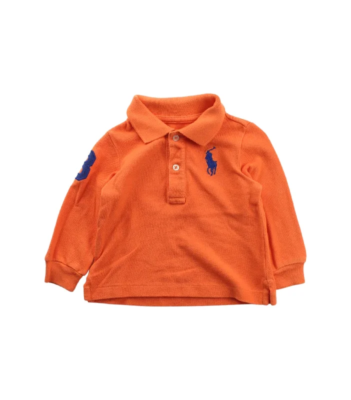 Men's pre-shrunk casual polo shirt-Ralph Lauren Long Sleeve Polo 3-6M