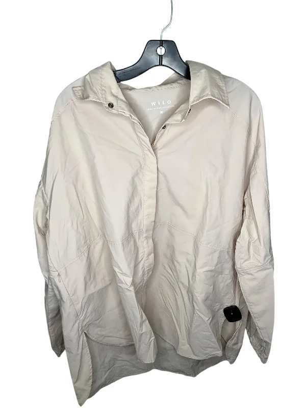 Men's quick-dry raincoat-Jacket Windbreaker By Clothes Mentor In Cream, Size: M