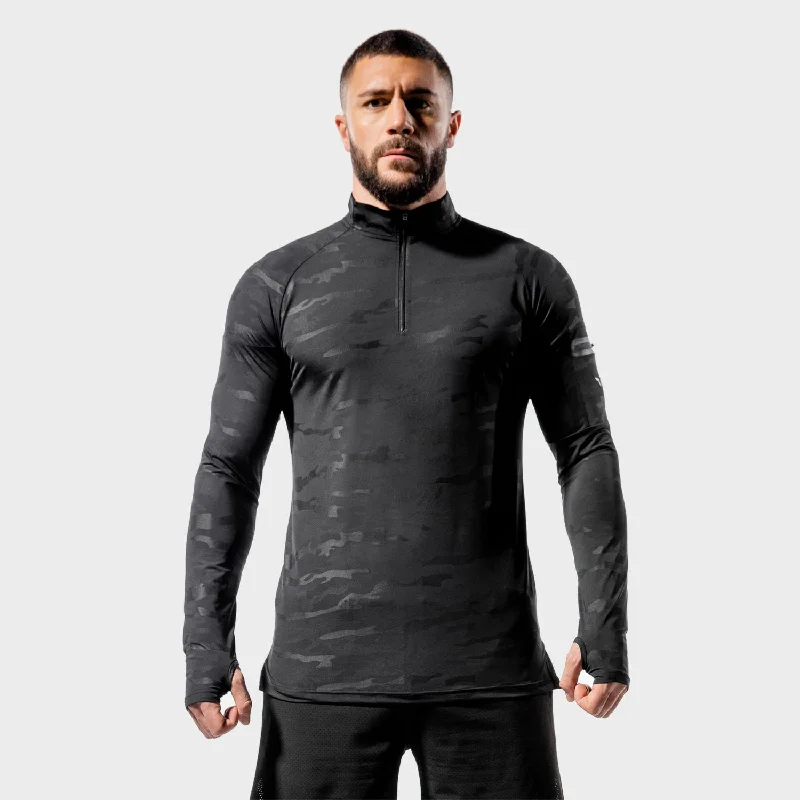 Men's active casual t-shirt-Core Running Top - Black Camo