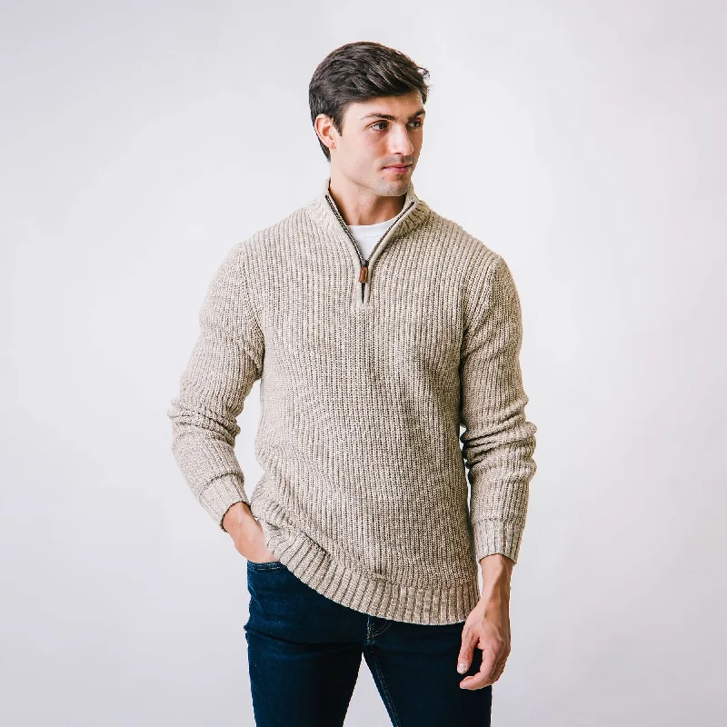 Men's versatile sweater-Half Zip Pullover Sweater