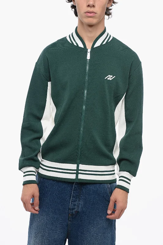 Men's pullover sweatshirt-Autry Two-Tone Sweatshirt with Zip Closure