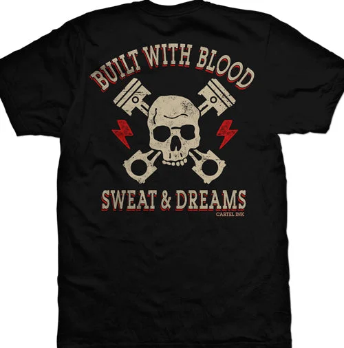 Men's lightweight gym t-shirt-Built With Blood Sweat and Dreams Men's T-Shirt