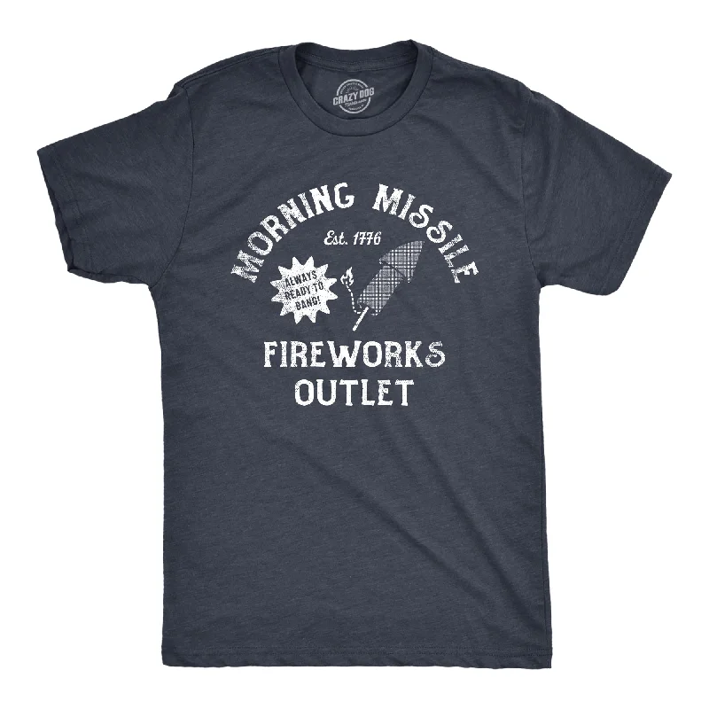 Men's durable fitness t-shirt-Morning Missle Fireworks Outlet Men's T Shirt