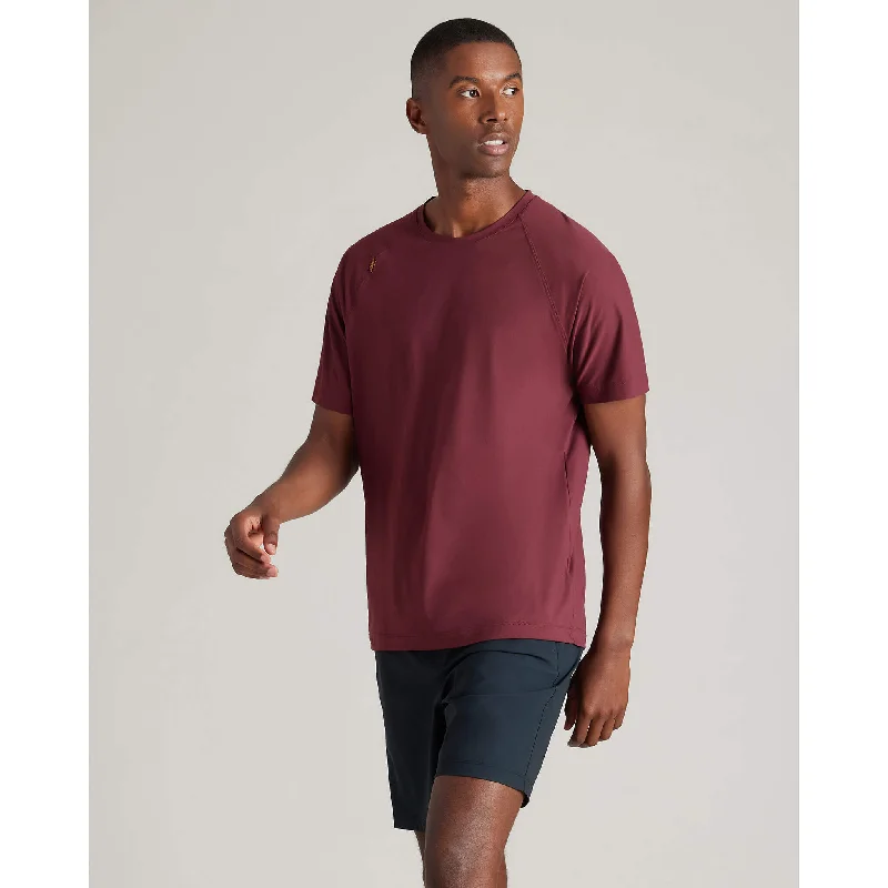 Men's premium athletic t-shirt-Rhone Men's Reign T-Shirt - Tawny Port