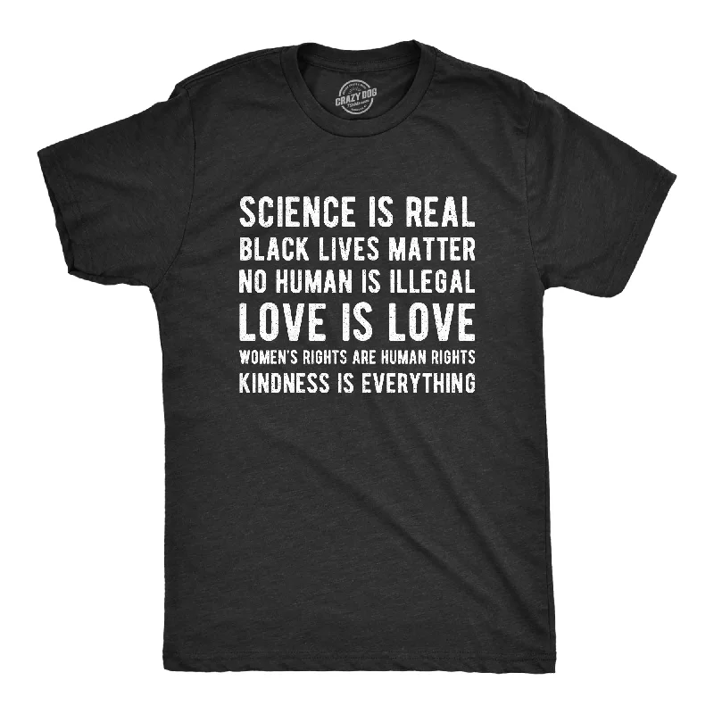 Men's comfortable activewear t-shirt-Science Is Real Black Lives Matter Men's T Shirt