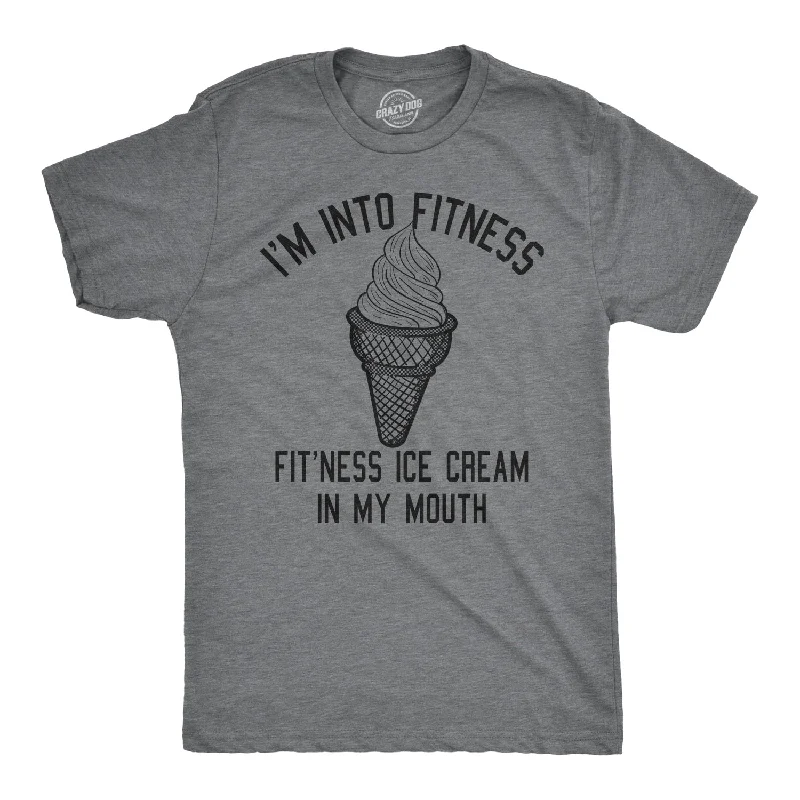 Men's breathable activewear t-shirt-Fitness Ice Cream In My Mouth Men's T Shirt