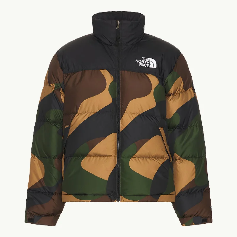 Men's weather-resistant travel jacket-96 Retro Nuptse Jacket - TNF Black/Block Camo Print