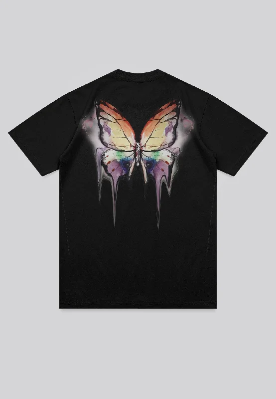 Men's fashionable active t-shirt-BUTTERFLY T-SHIRT BLACK