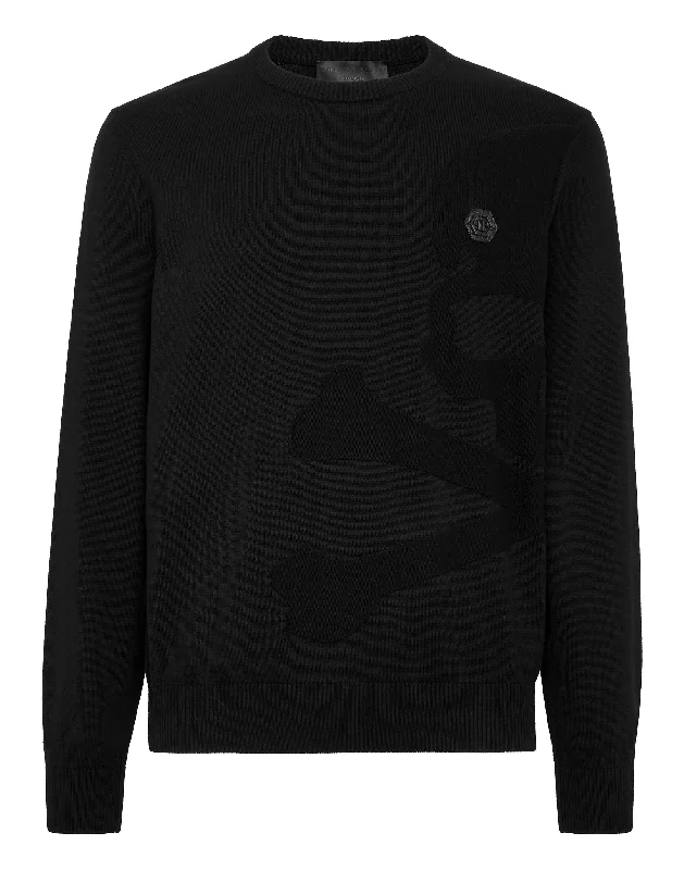 Men's athletic sweatshirt-Cotton Pullover LS Skull&Bones