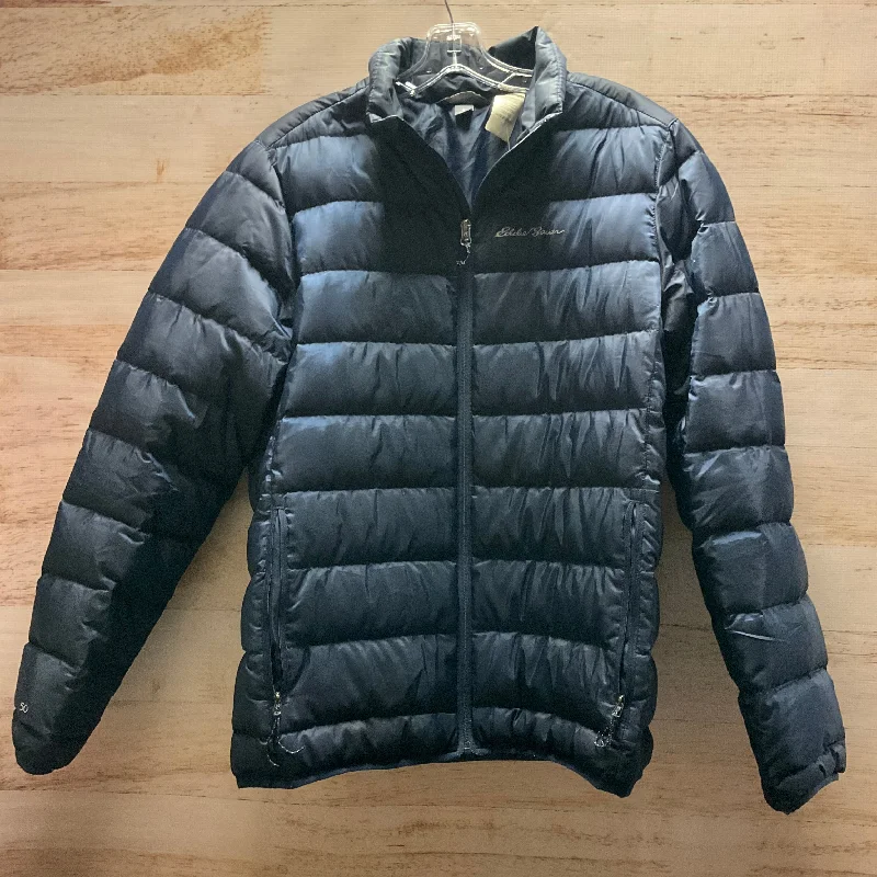 Men's sporty rain jacket-Jacket Puffer & Quilted By Eddie Bauer In Blue, Size: M