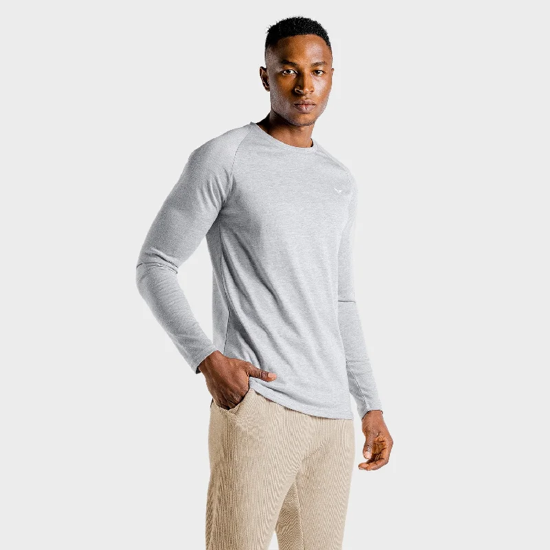 Men's breathable activewear t-shirt-Luxe Long Sleeves Tee - Marl