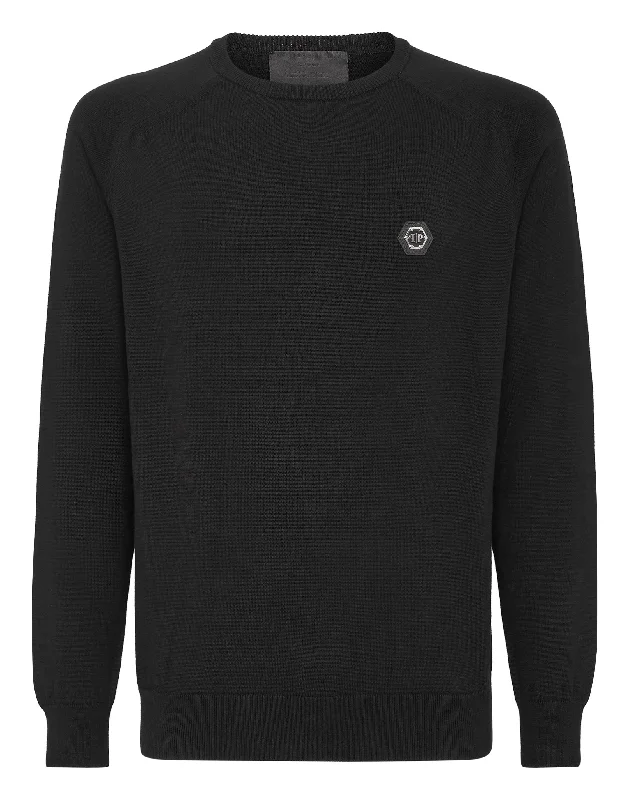 Men's lightweight sweatshirt-Cotton Pullover Round Neck LS