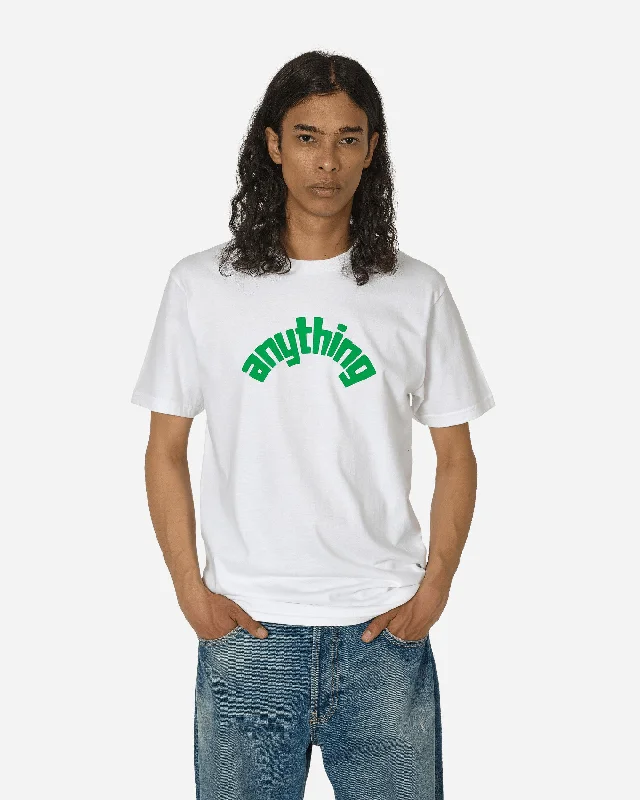 Men's workout-ready t-shirt-Curved Logo T-Shirt White / Green