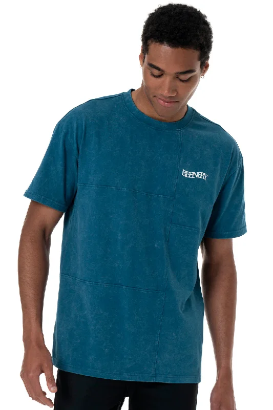 Men's sporty workout t-shirt-Dirty Dye T-Shirt _ 154711 _ Teal