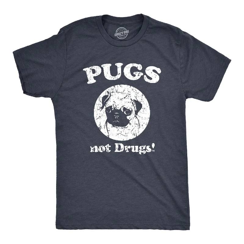 Men's ultra-lightweight workout t-shirt-Pugs Not Drugs Men's T Shirt