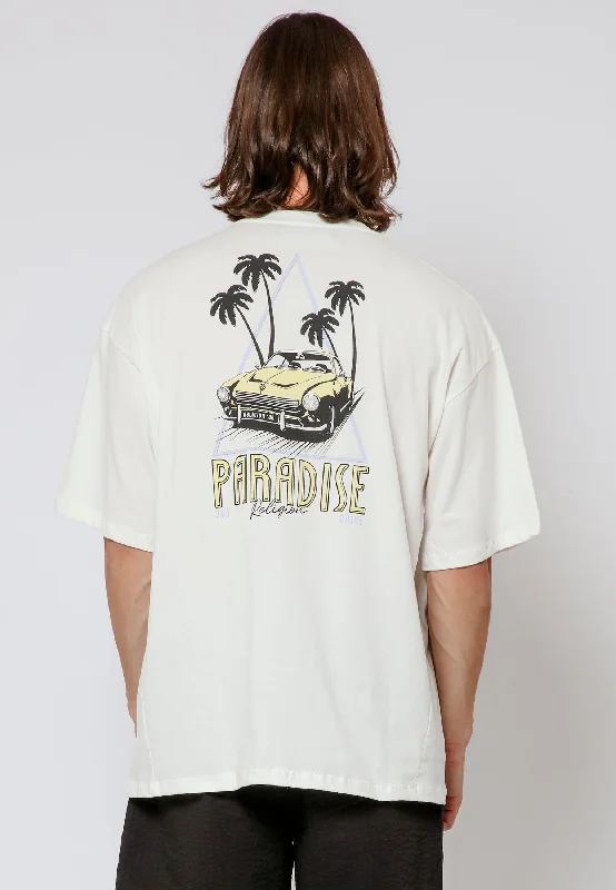 Men's comfortable activewear t-shirt-PARADISE DRIVE T-SHIRT OFF WHITE