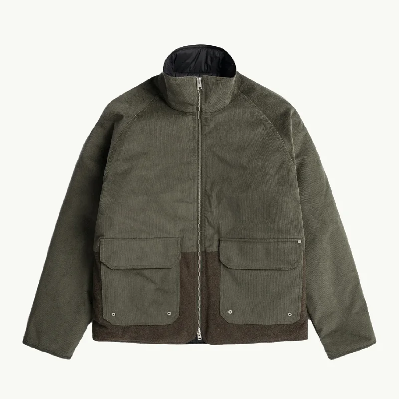 Men's fashionable winter jacket-Hakon Solotex Corduroy - Ivy Green