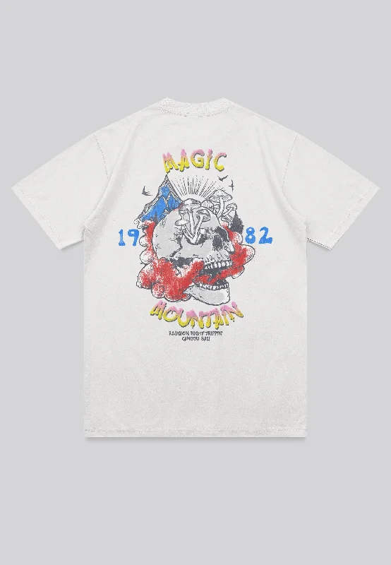 Men's premium athletic t-shirt-MAGIC MOUNTAIN T-SHIRT OFF WHITE