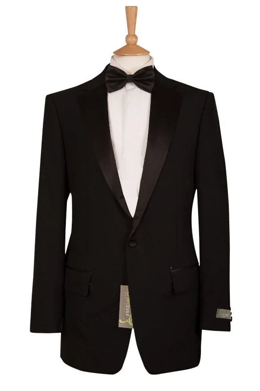 Men's modern streetwear jacket-Black Single Breasted Tuxedo Dinner Jacket