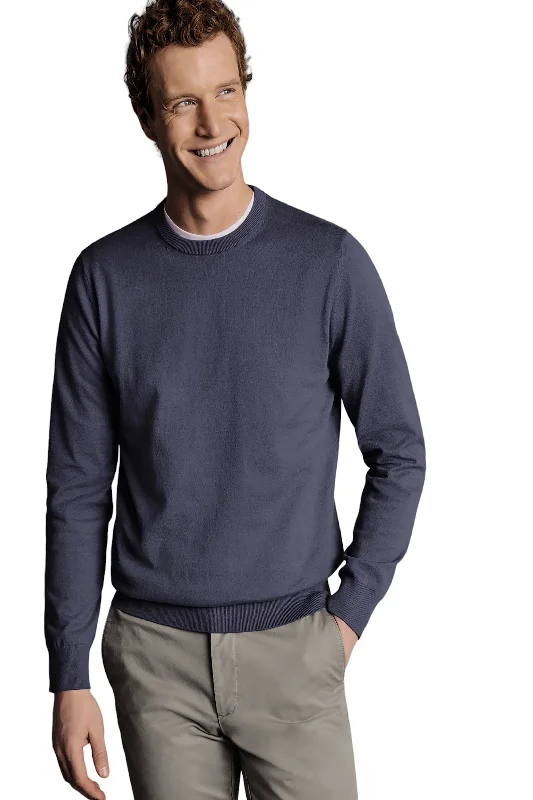 Men's uniform knit-Charles Tyrwhitt Men's Combed Cotton Crew Neck Sweater